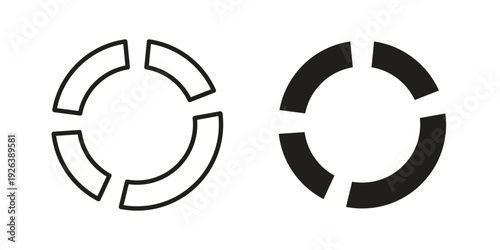 Donut chart icons for website design and development, app development. EPS10