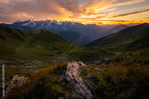 Photos sunset in the swiss alps