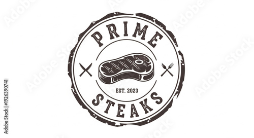 Prime Steaks Logo Steakhouse Restaurant.