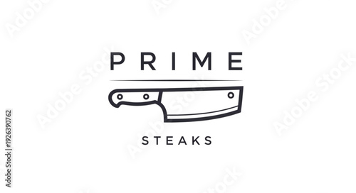 Prime Steaks Meat Cleaver Logo Design.