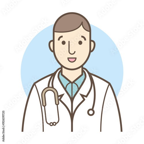 Young male doctor with stethoscope.