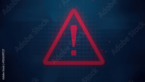 Wallpaper Mural Red warning triangle exclamation alert symbol cyber security threat notification urgent caution Torontodigital.ca