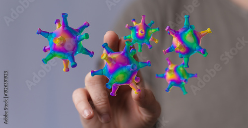 Abstract colorful virus hel...