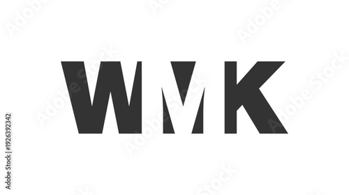 WMK logo design. Initial letter W M K bold font style for tech startups, consulting, corporate branding. Creative company name, headlines typography identity, trendy logotype.