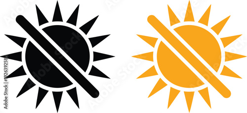 Symbols for no sun and no hot weather