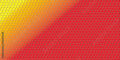Seamless red and yellow fabric texture featuring a macro cotton fiber pattern and grid design on a cloth material surface backdrop