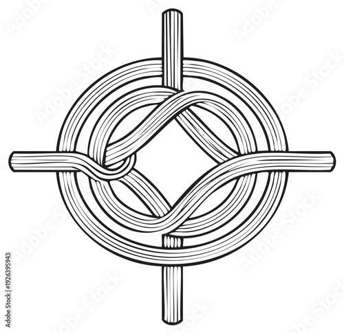 Intricate Celtic Knot Symbol Design Isolated on White Background