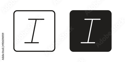 Italic button icons for website design and development, app development. EPS10