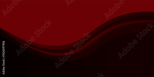 Red Wavy Abstract Background With Dark Gradient Curves for Modern Minimal Banner and Design Template