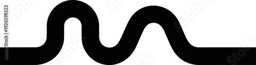 Black wavy winding road icon isolated on white background