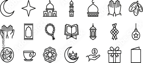 Collection of Islamic Symbols and Icons.
