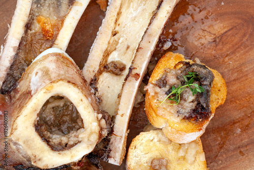 Φωτογραφία close up of roasted Marrow bones