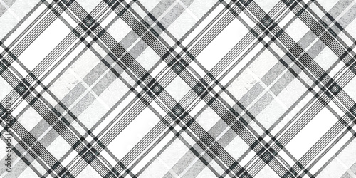 Abstract black and white geometric pattern with intersecting diagonal lines and textures Vector