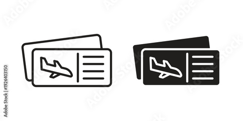 Plane Ticket icons for website design and development, app development. EPS10