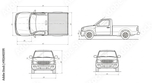 Technical Drawing of Vehicle Design.
