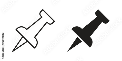 Push pin icons for website design and development, app development. EPS10