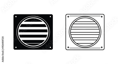 Two air vent designs in contrasting colors a graphic silhouette