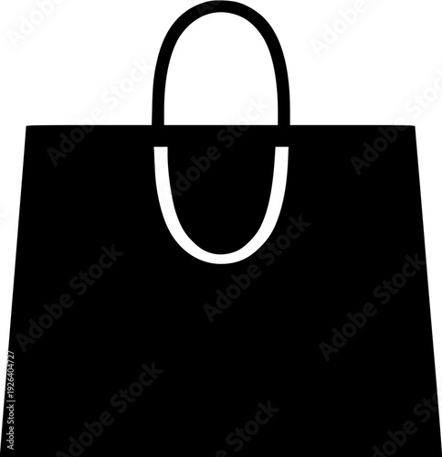 Monochrome Mystique: A Silhouette of an Open Shopping Bag with Two Handles and a Clear Background