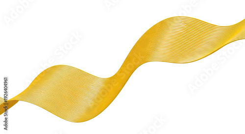 Abstract Yellow Wavy Ribbon