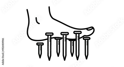 A hand with nails protruding from the fingertips silhouette