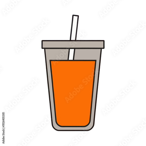 Drink Icon With Straw For UI Or App Interface