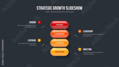 Service Campaign Four Element Diagram Frame Design. Modern Analysis Slideshow Template Vector Illustration. Enterprise Portfolio 4 Step Infographic Presentation Layout.