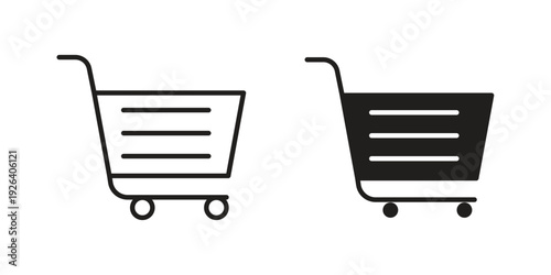 Shopping basket icons for website design and development, app development. EPS10