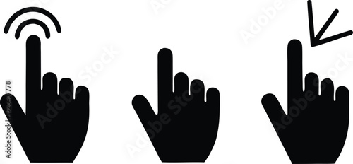 Hand Cursor and Touch Gesture Icons