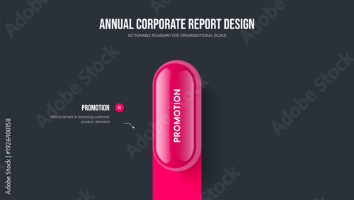 Investor Campaign One Element Infographic Frame Design. Marketing Analysis 1 Option Diagram Slide Layout. Business Visualization Slideshow Template Vector Illustration.
