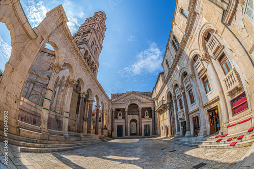 Photos Peristyle Square of the ancient Diocletian's Palace in old town area of ​​Split, Croatia, built 295 - 305