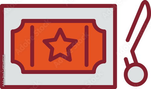 Scissor Ticket Vector Icon