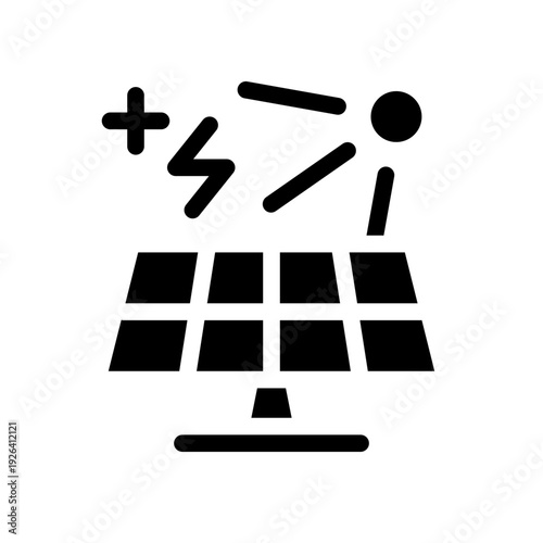 Cool temperature of solar cell icon