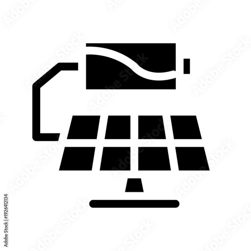 Solar cell and battery icon