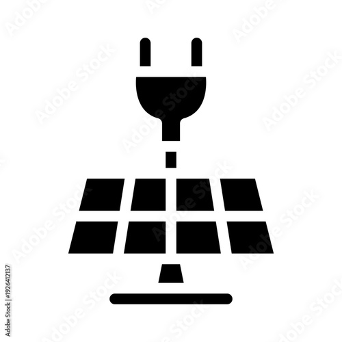 Solar cell charging process icon