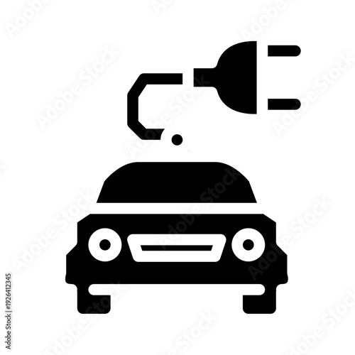 Charging electric car icon