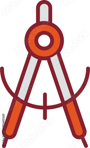 Geometrical Compass Vector Icon