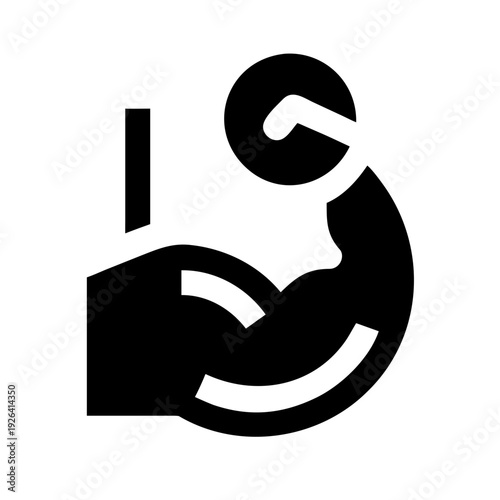 Muscle and strength icon, strength training, fitness gym logo
