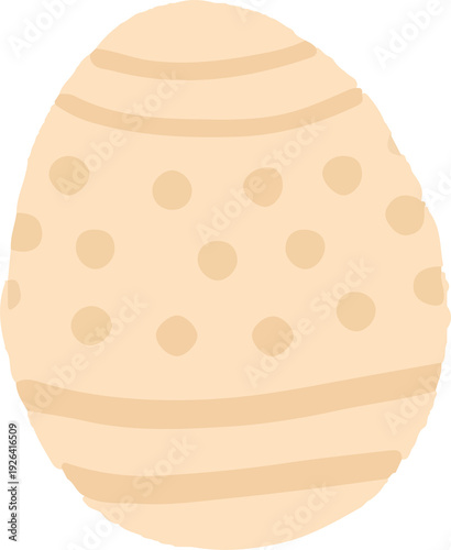 Orange Pastel Easter Egg Minimal Illustration Isolated