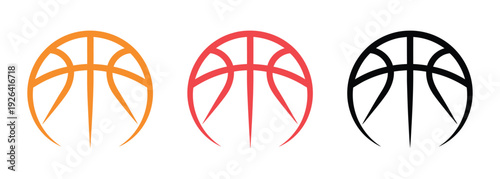 Abstract Basketball Logo Icon, Stylized Sport Ball Emblem for Team Branding, League Identity, and Professional Competition Design Vector Illustration.