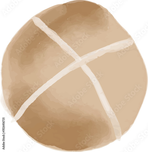 Hot Cross Buns Easter Watercolor Illustration Isolated