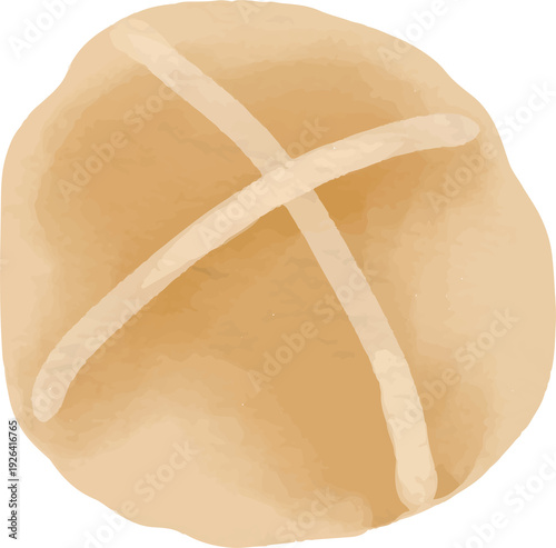 Hot Cross Buns Easter Watercolor Illustration Isolated