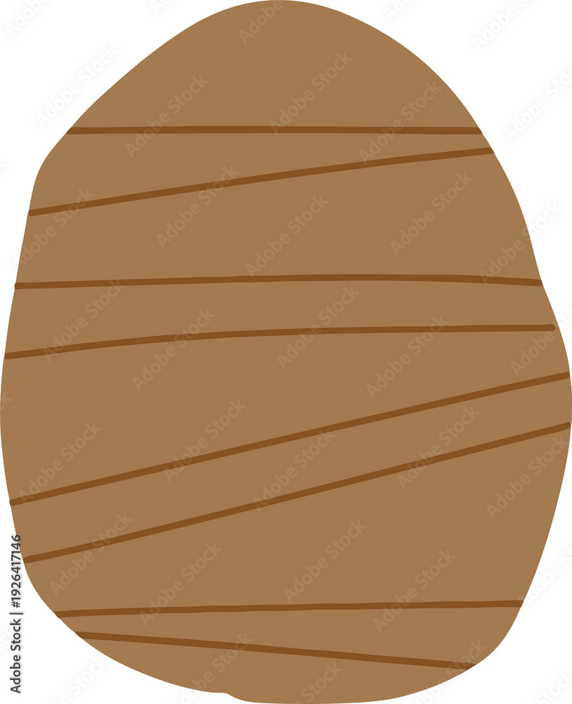 Fototapeta premium Brown Striped Easter Egg Minimal Scandinavian Style Illustration