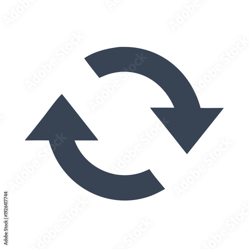 Free Download Blue vector arrow icon design isolated on white featuring a 3d circular flow shape for business process and recycling symbol concepts - GFXLoad