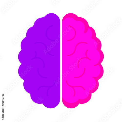 Vector illustration of an abstract human brain icon featuring pink summer flowers and heart symbols in a creative fashion footwear design