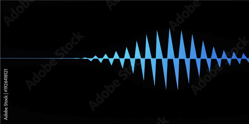 A digital vector illustration of an audio mixing console over a blue pulse frequency waveform background featuring a stylized electronic music soundwave and equalizer graph