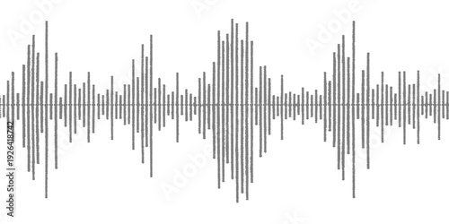 Blue digital waveform vector illustration featuring an abstract audio frequency spectrum and light technology lines for a modern music equalizer and data graph design