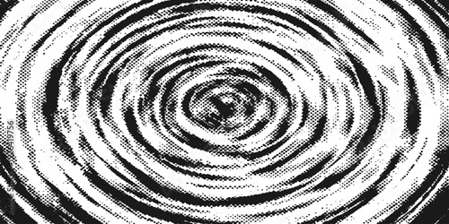 An abstract black and white spiral background features a hypnotic vortex design with circular 3D lines and a metallic texture, creating a modern vector art wallpaper