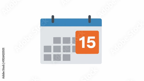 Calendar page with date fifteen.