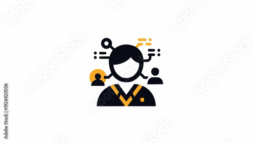 Businessman with social media thoughts.