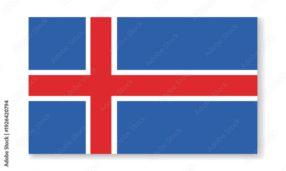 Obraz premium Iceland national flag in flat style. Vector flat background.